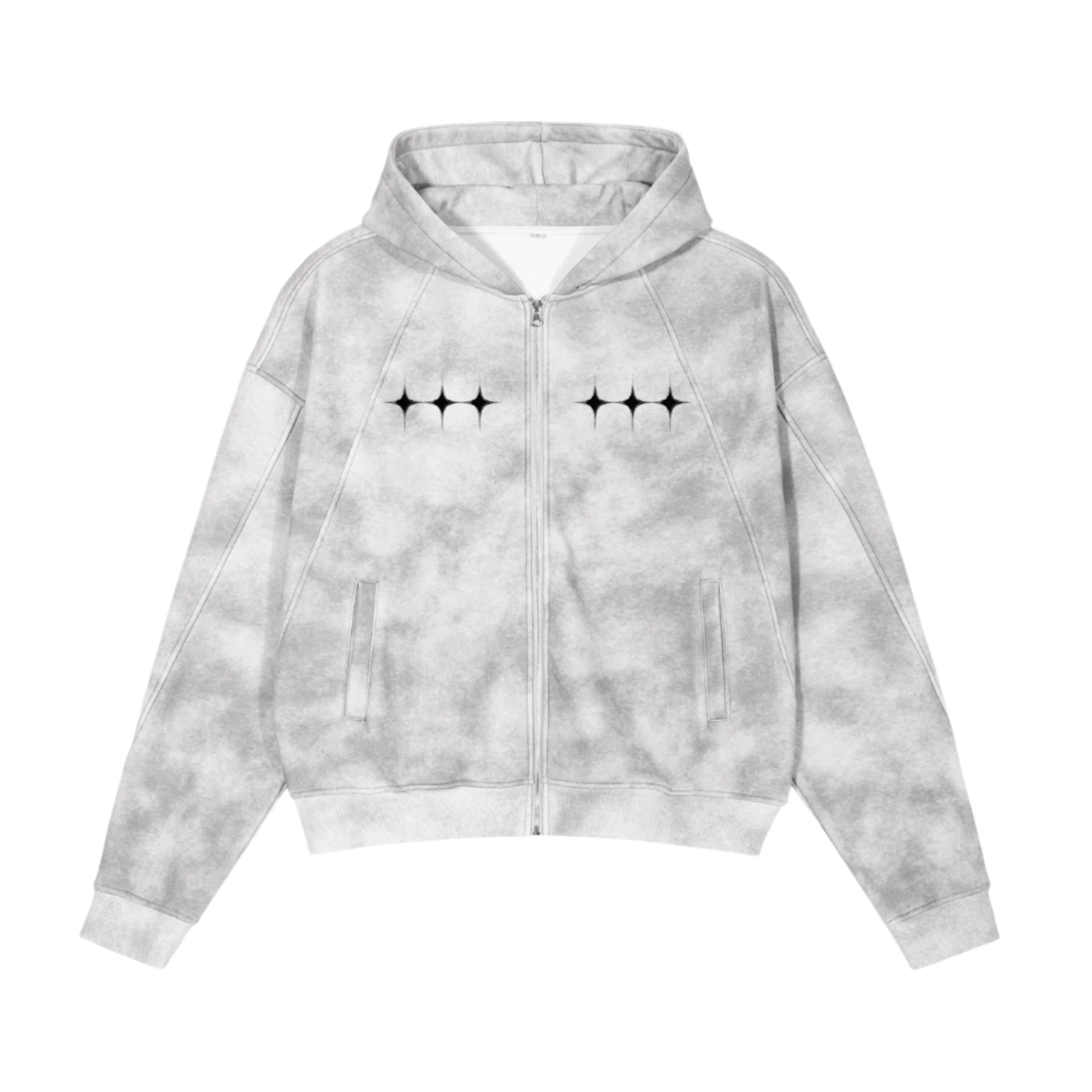 EXOTIC SNOW WASH 3STAR ZIP HOODIE