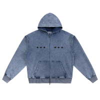 3STAR ZIP HOODIE LIGHT BLUE