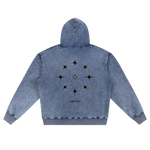 3STAR ZIP HOODIE LIGHT BLUE